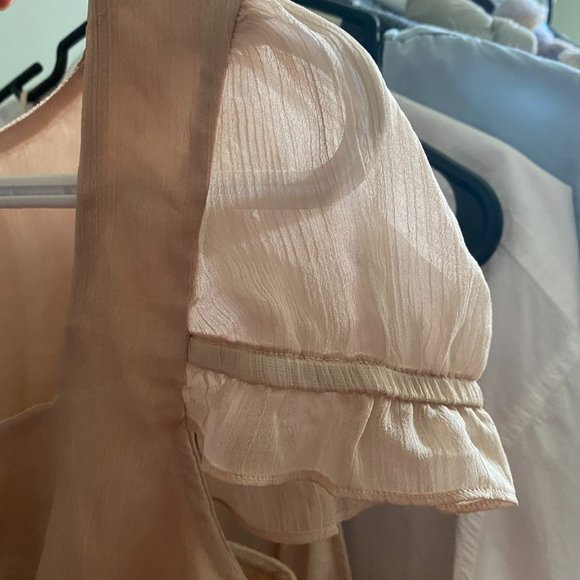 OAK + FORT Cropped Blouse Top in Beige - Picture 5 of 5